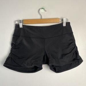 Athleta Ruched Running Shorts Black Small
